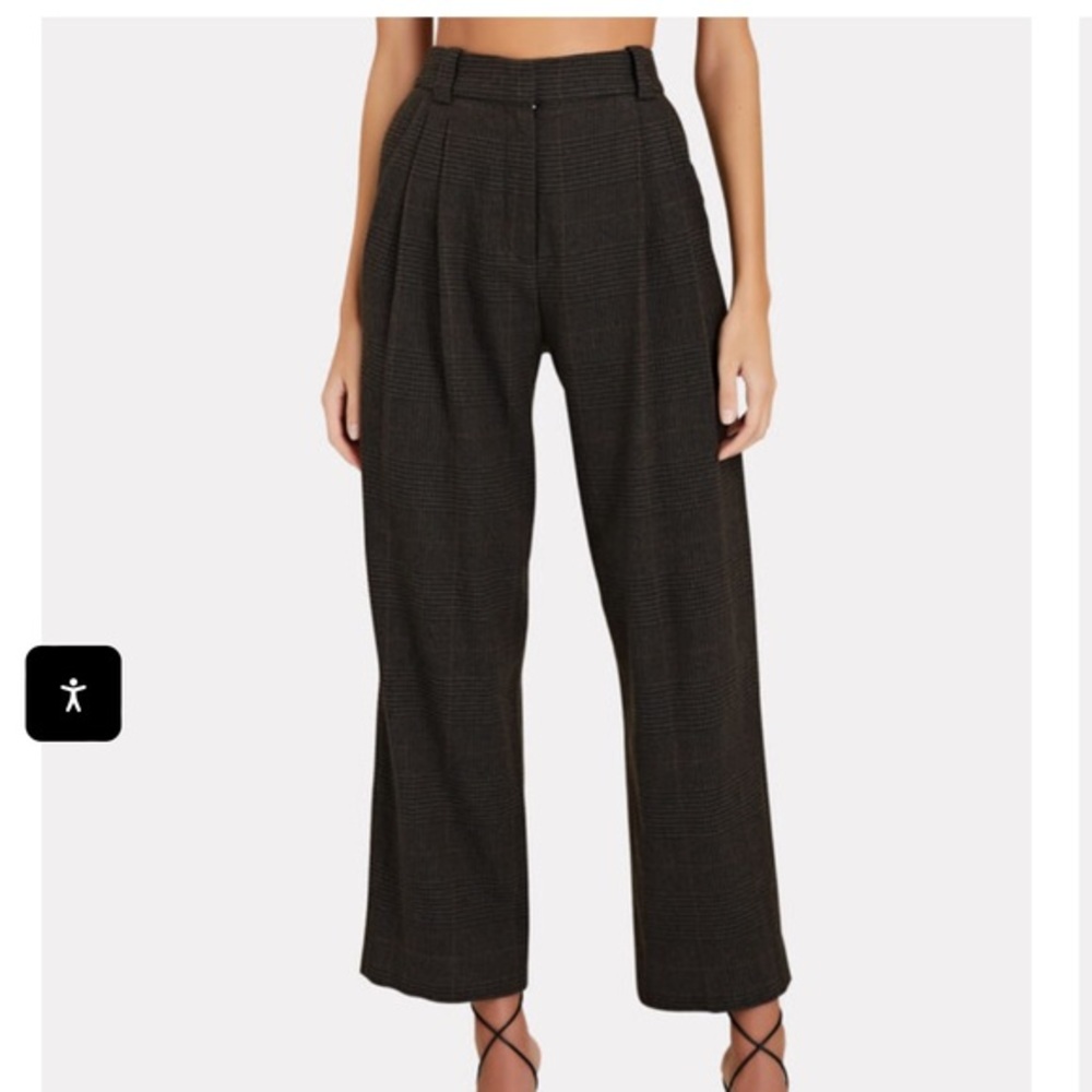 NWT A.L.C. FRANKLYN PLAID WOOL-BLEND STRAIGHT-LEG PANTS - size 8